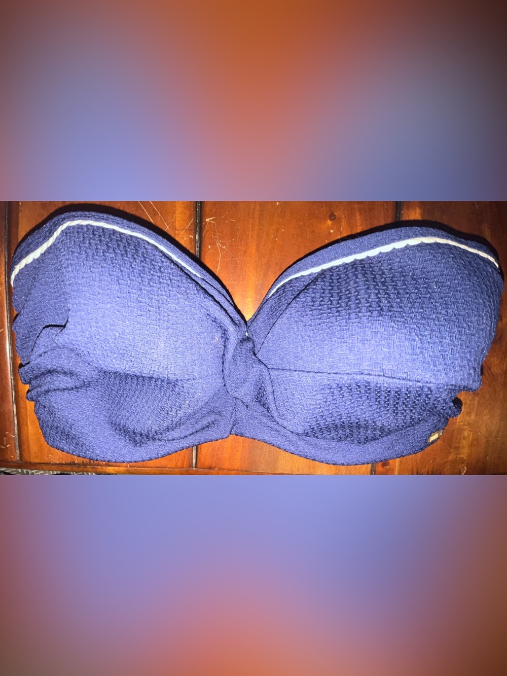 Panache Anya Voyage Underwired Bandeau Bikini Top Navy Blue - Size 32E